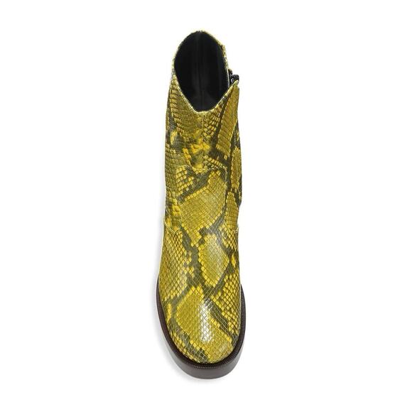 SIMON MILLER Raid Snakeskin Embossed Platform Ankle Boot - Yellow Size 37 - Picture 4 of 10